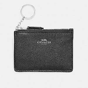 Coach F11836 Mini Skinny ID Case in Silver/ Black